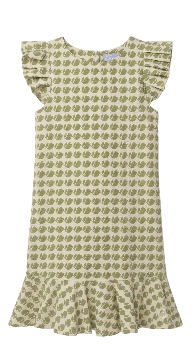 Vestido manguitas rufle